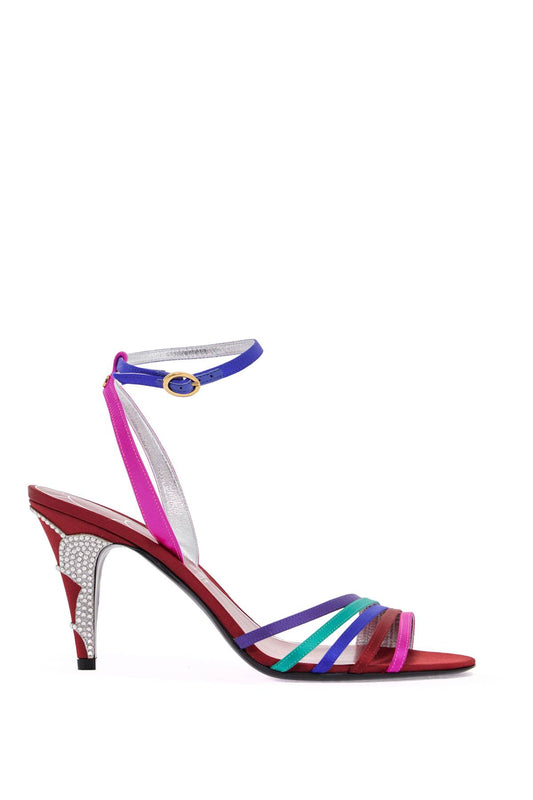 Valentino Garavani multicolor high heel sandals with strass in calfskin and red sole Sandals Valentino Garavani