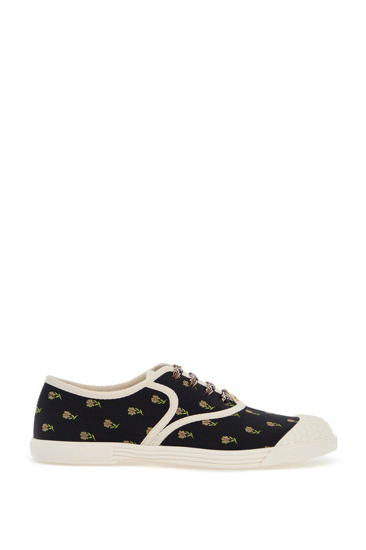 Valentino Garavani black cotton sneakers with floral pattern and rubber sole Sneakers Valentino Garavani