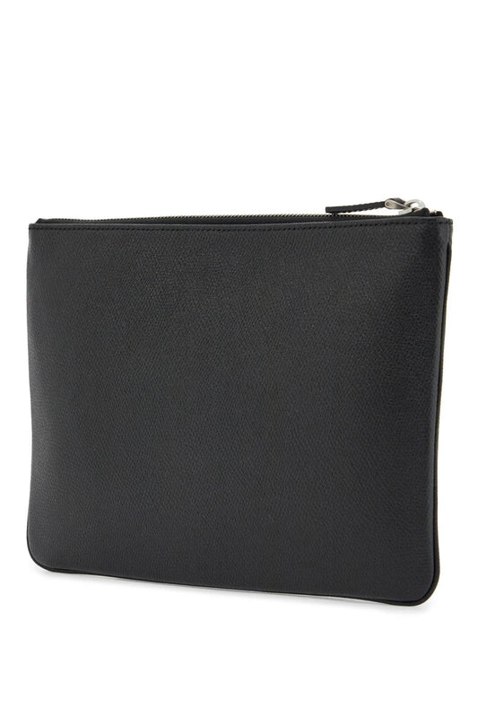 Valentino Garavani black leather minimalist pouch with zip Small Leather Goods Valentino Garavani