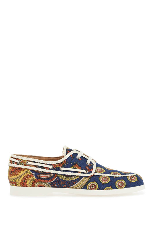 Valentino Garavani blue cotton boat shoes with paisley pattern Espadrilles Valentino Garavani