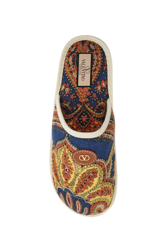 Valentino Garavani multicolor floral cotton slide slippers for home and short outings Sandals Valentino Garavani