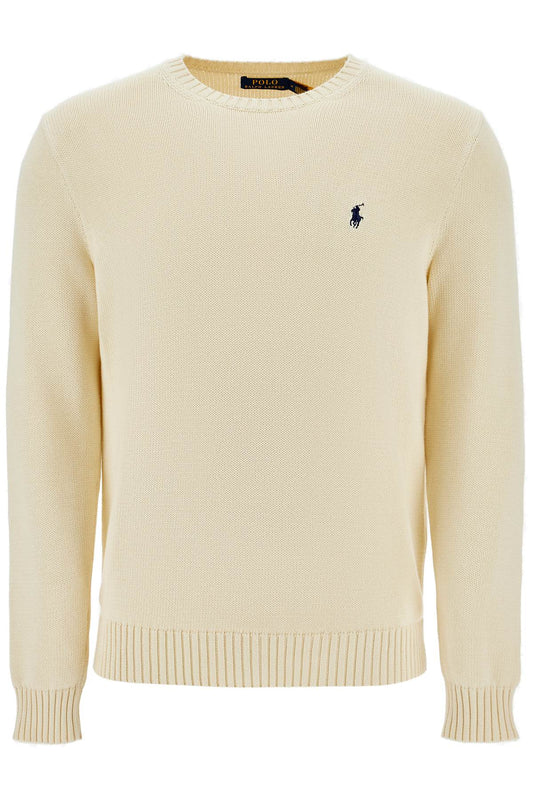 Polo Ralph Lauren cream cotton sweater with embroidered logo Knitwear Polo Ralph Lauren