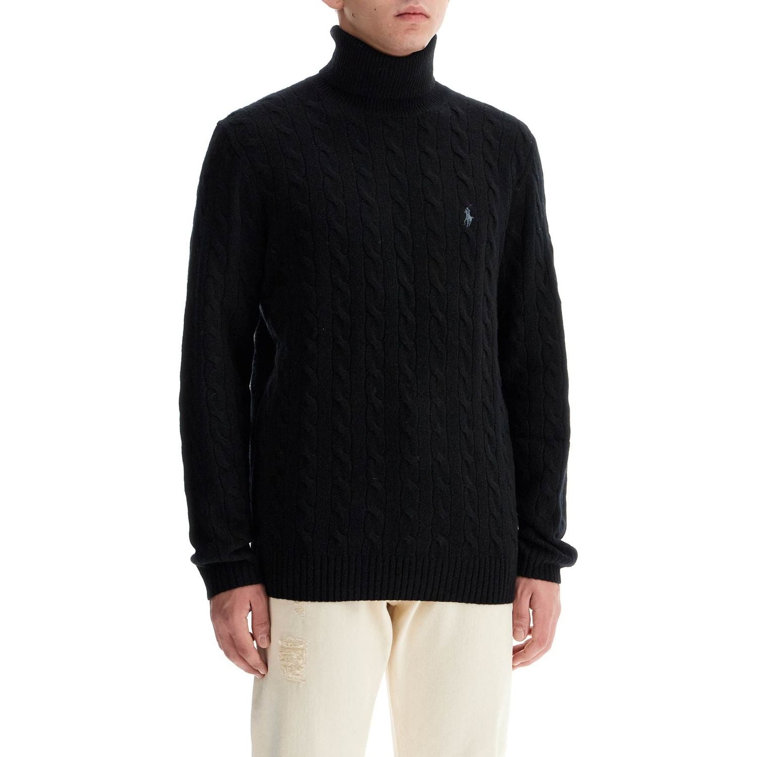 Polo Ralph Lauren cable-knit wool and cashmere turt