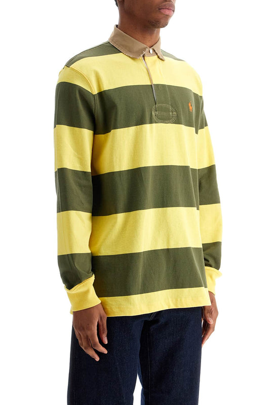 Polo Ralph Lauren olive green and yellow striped cotton polo Topwear Polo Ralph Lauren