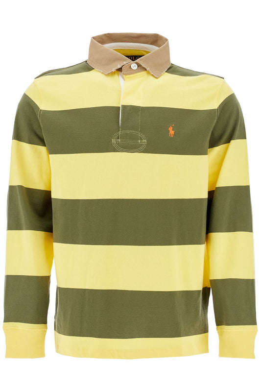 Polo Ralph Lauren olive green and yellow striped cotton polo Topwear Polo Ralph Lauren