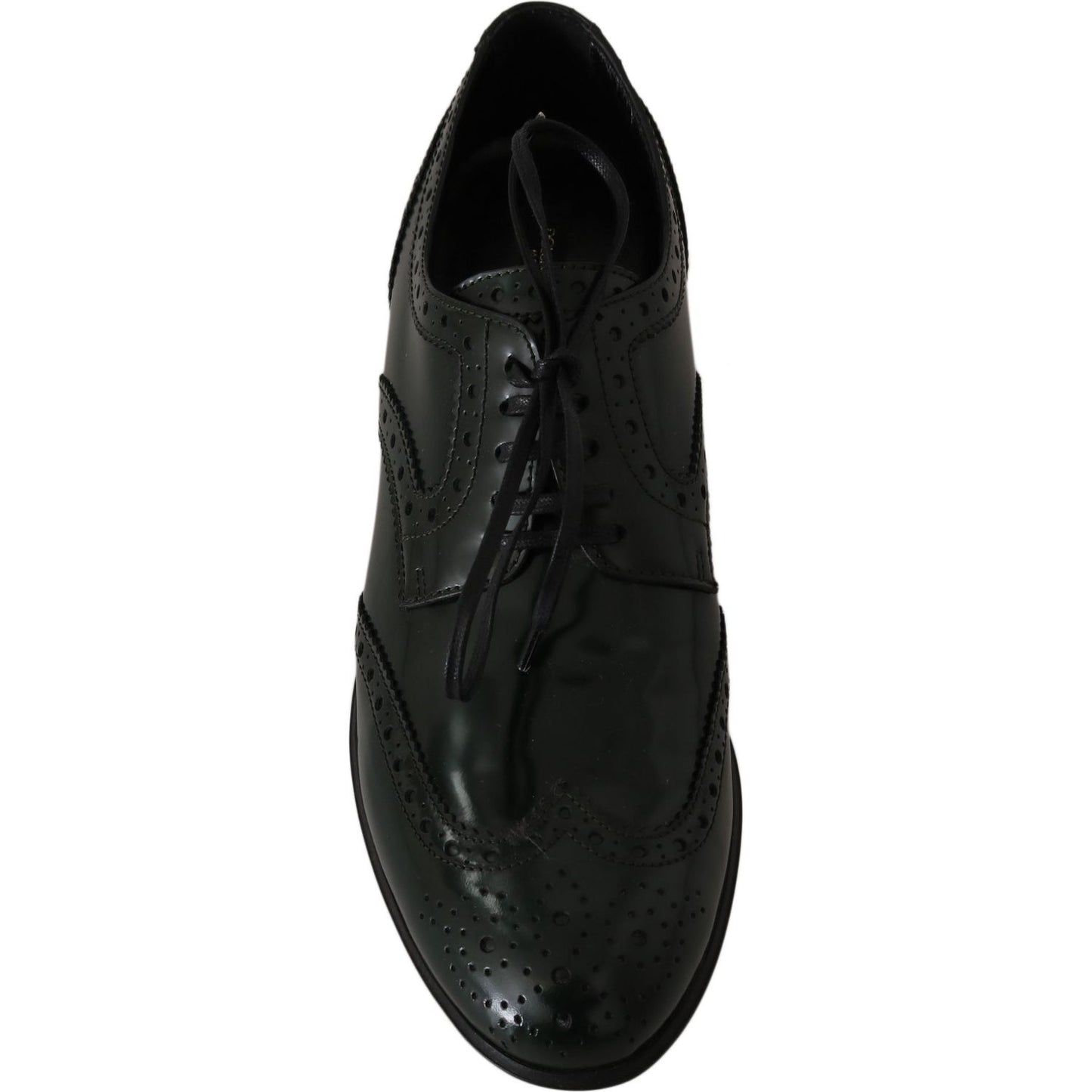 Dolce & Gabbana Elegant Green Brogues Oxford Wingtip Flats Dolce & Gabbana