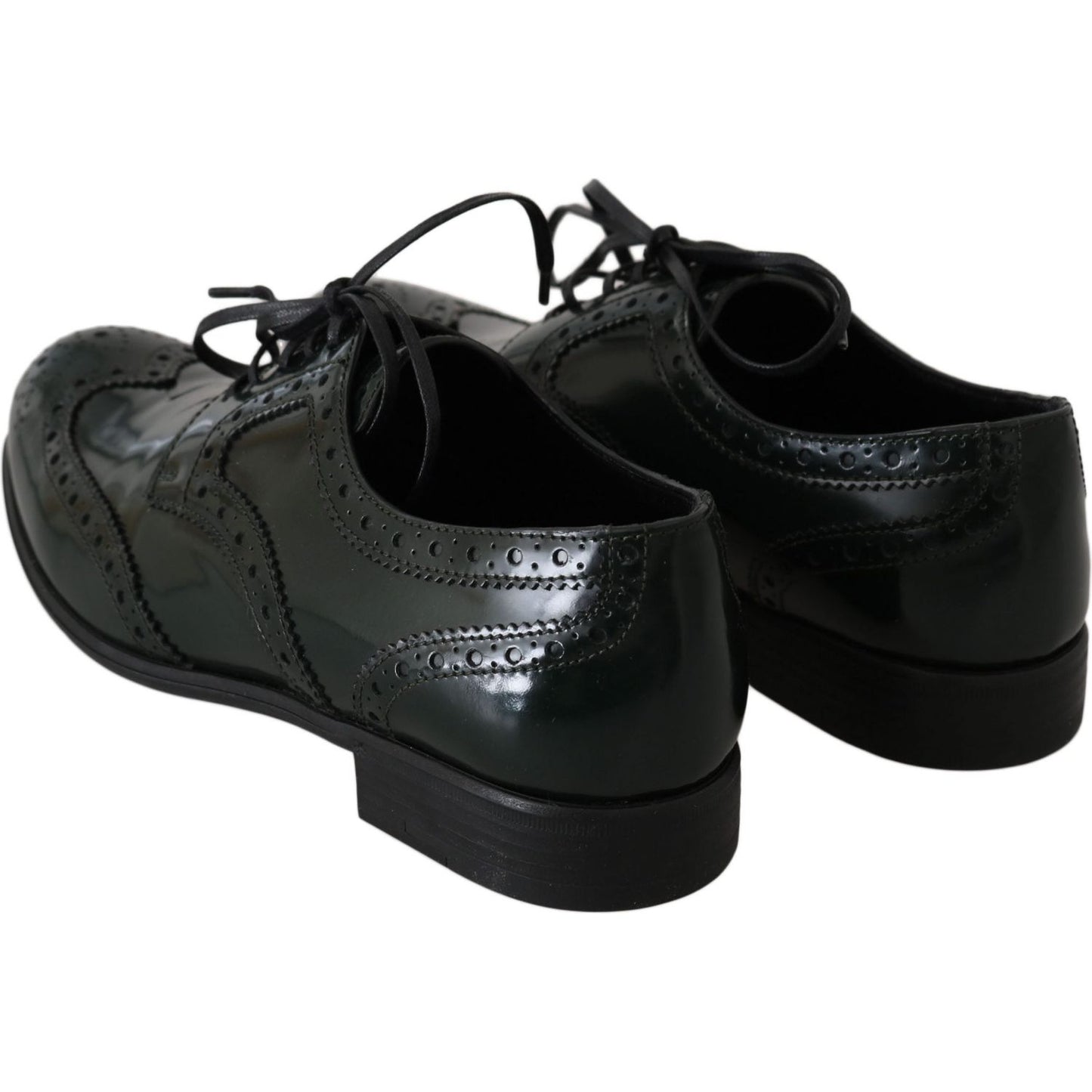 Dolce & Gabbana Elegant Green Brogues Oxford Wingtip Flats Dolce & Gabbana