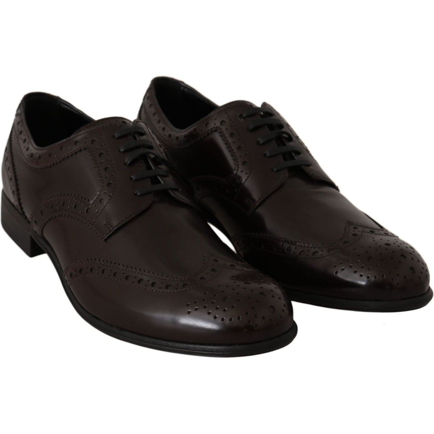 Dolce & Gabbana Elegant Brown Leather Oxford Flats Dolce & Gabbana