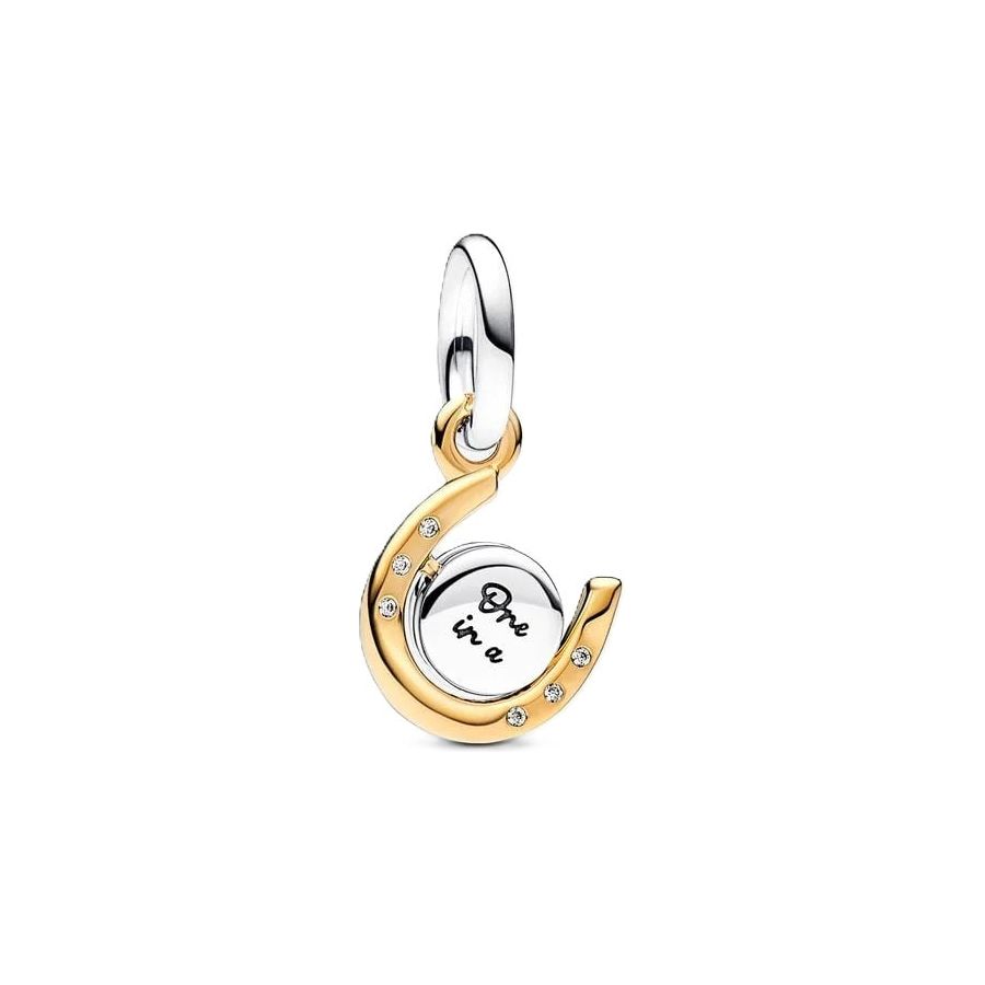 PANDORA CHARMS Mod. SPINNING DISC HORSESHOE DANGLE DESIGNER FASHION JEWELLERY PANDORA