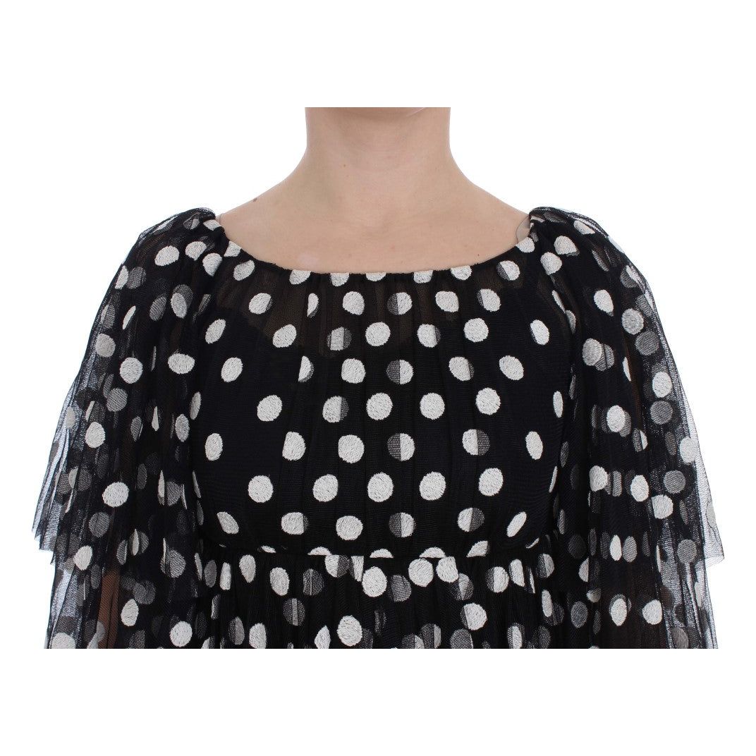 Dolce & Gabbana Elegant Polka Dotted Ruffled Dress Dolce & Gabbana