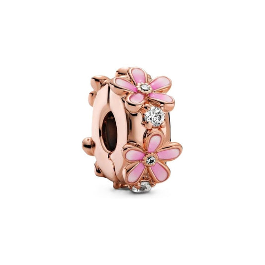 PANDORA CHARMS Mod. PINK DAISY SPACER CLIP DESIGNER FASHION JEWELLERY PANDORA