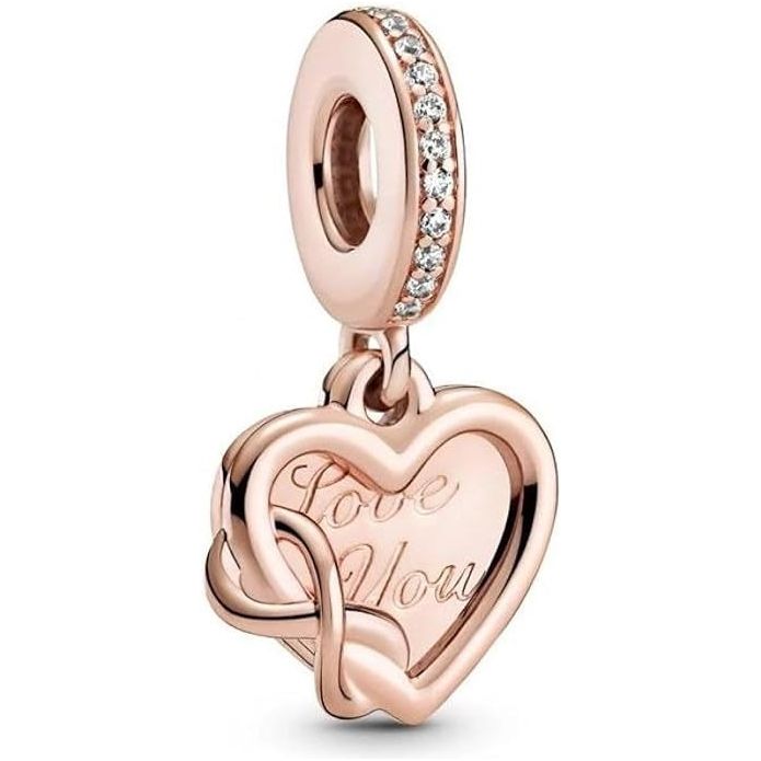 PANDORA CHARMS Mod. LOVE YOU INFINITY HEART DESIGNER FASHION JEWELLERY PANDORA