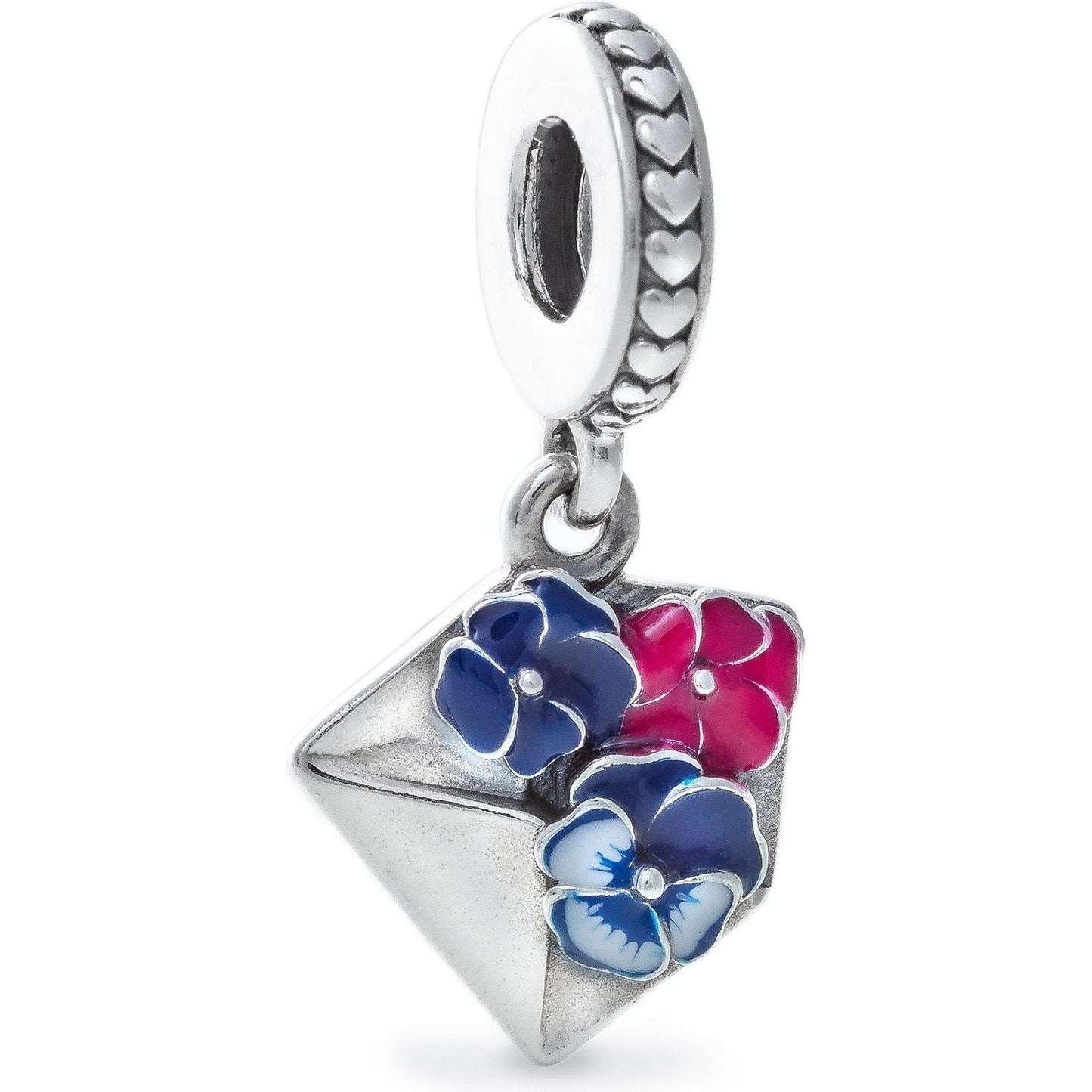 PANDORA CHARMS Mod. PANSY FLOWER ENVELOPE DESIGNER FASHION JEWELLERY PANDORA