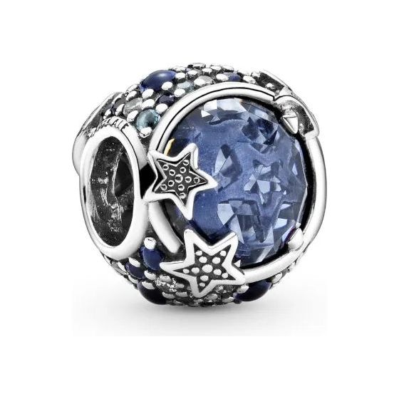 PANDORA CHARMS Mod. CELESTIAL BLUE SPARKLING STARS DESIGNER FASHION JEWELLERY PANDORA