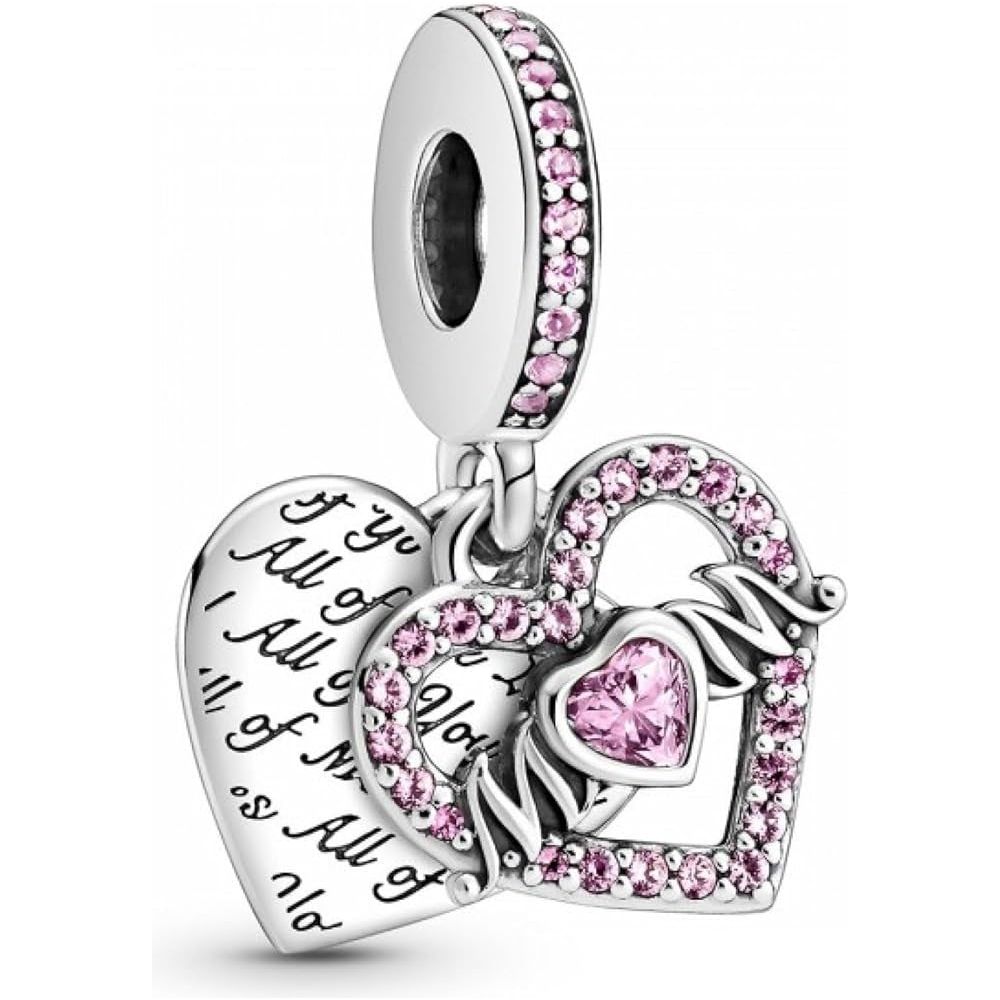 PANDORA CHARMS Mod. HEART & MOM DESIGNER FASHION JEWELLERY PANDORA