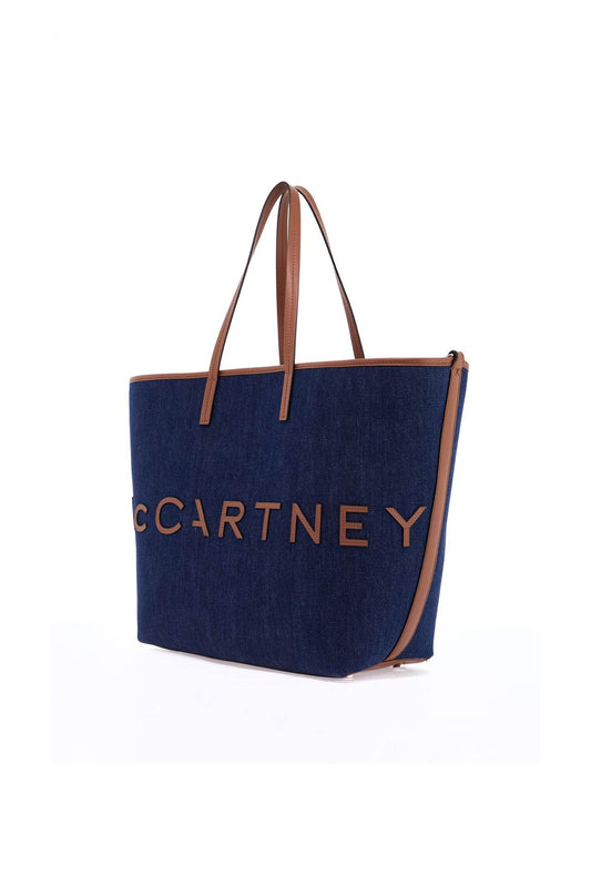 Stella McCartney denim tote bag with logo branding Shopper Stella McCartney