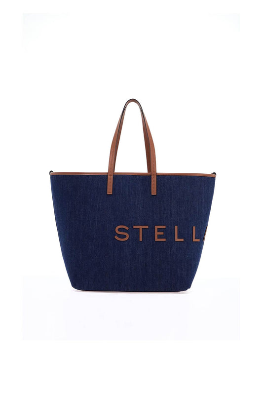 Stella McCartney denim tote bag with logo branding Shopper Stella McCartney