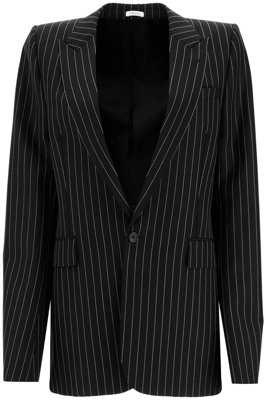 Alexander Mcqueen 'striped jacket with voluminous Jackets Alexander Mcqueen