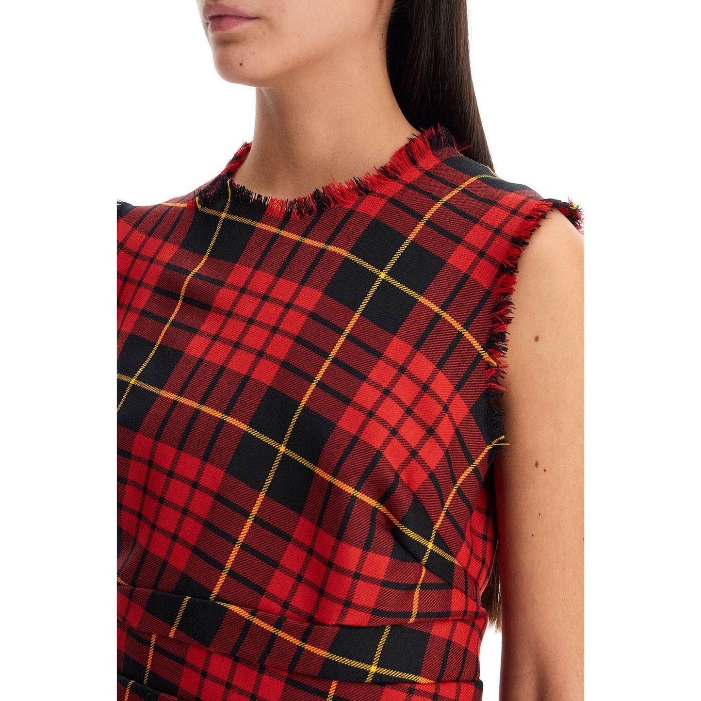 Alexander Mcqueen distressed wool tartan mini dress Dresses Alexander Mcqueen