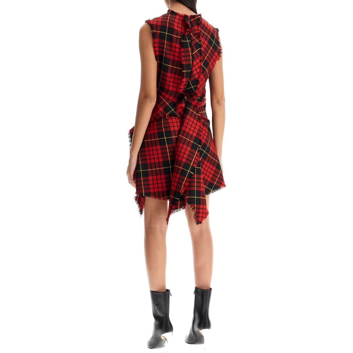 Alexander Mcqueen distressed wool tartan mini dress Dresses Alexander Mcqueen