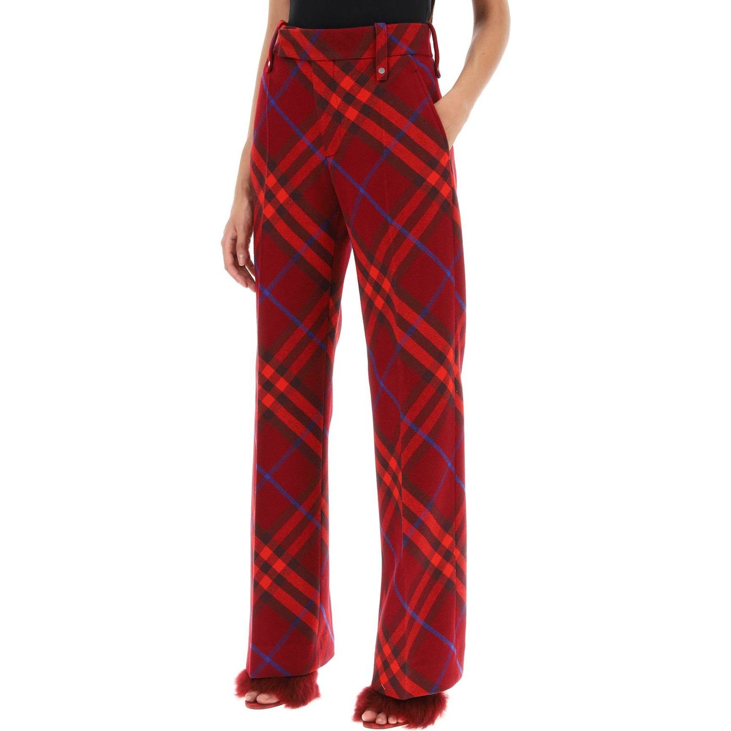 burberry check wool pants Trousers Burberry