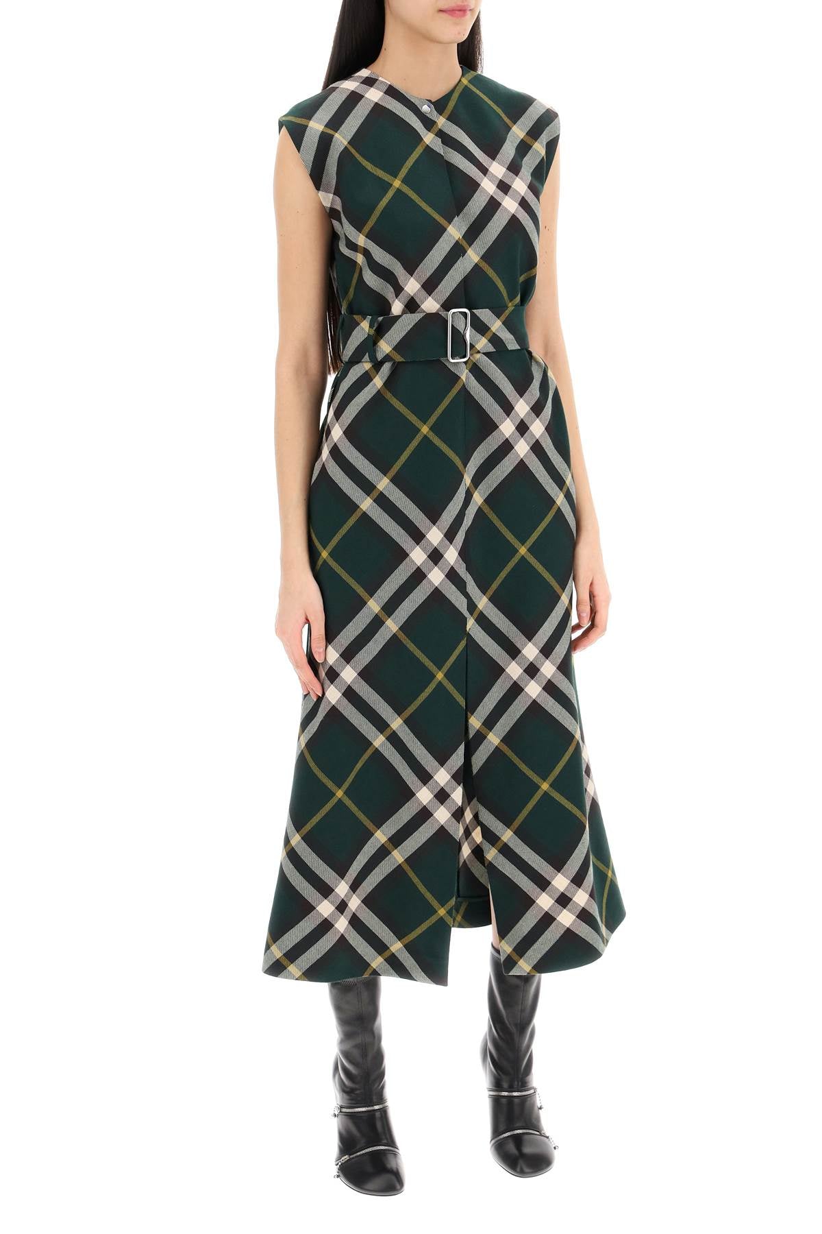 Burberry ered wool midi dress