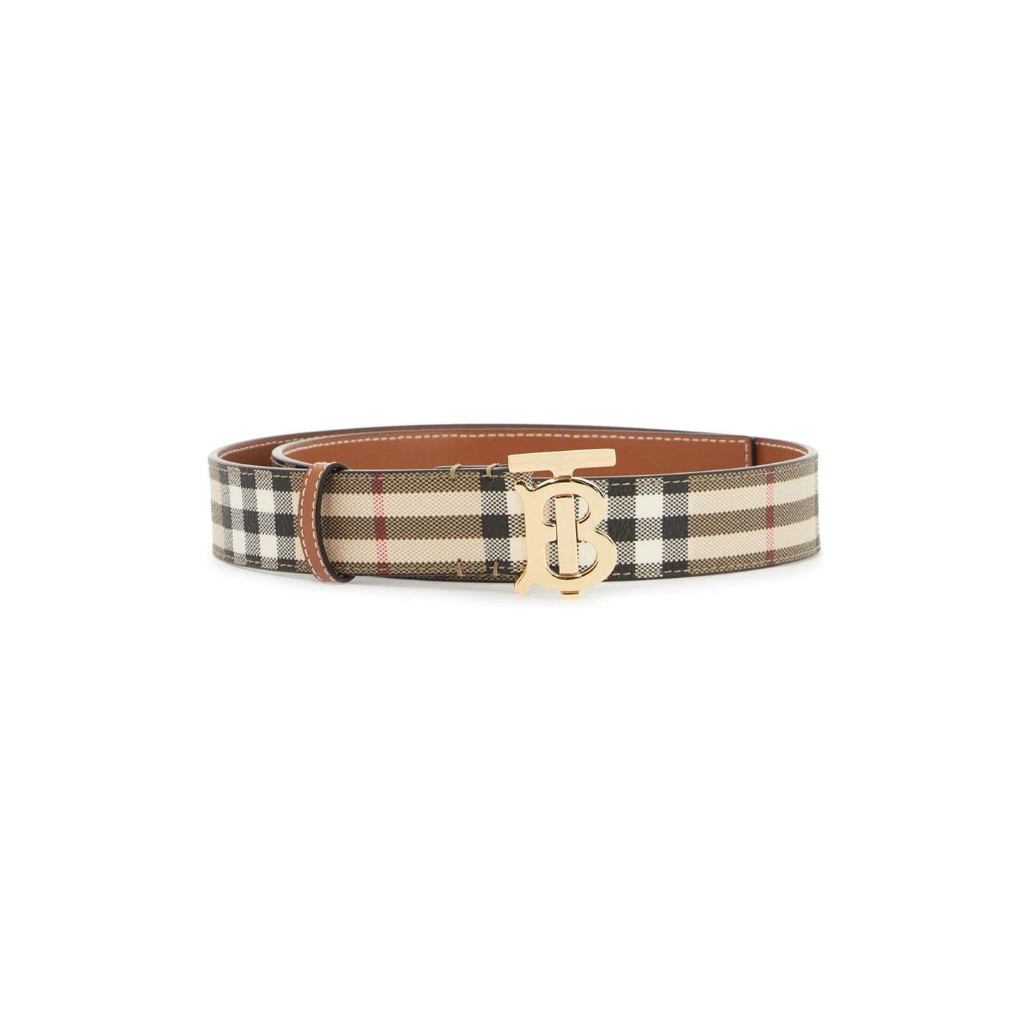 Burberry ered belt in coated canvas with tb logo Belts Burberry