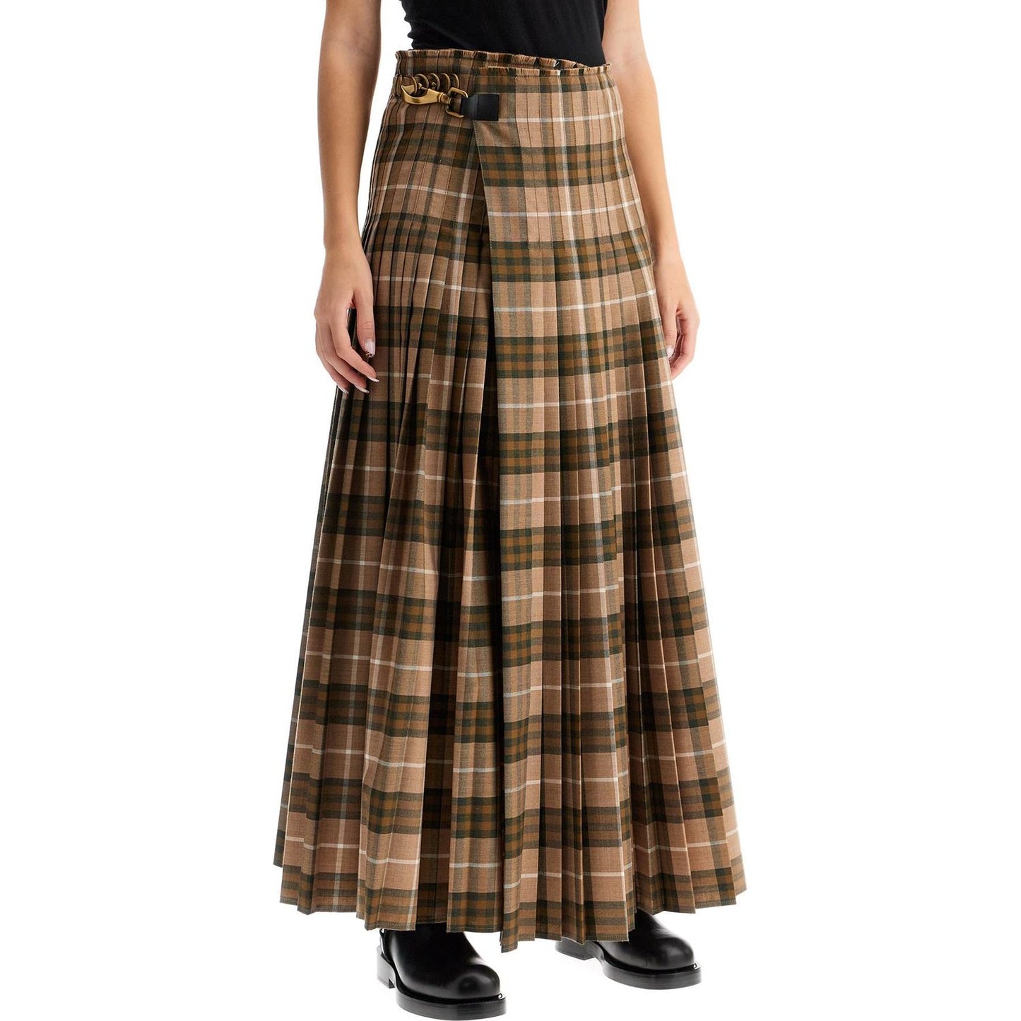 Burberry ered wool blend maxi kilt skirt Skirts Burberry