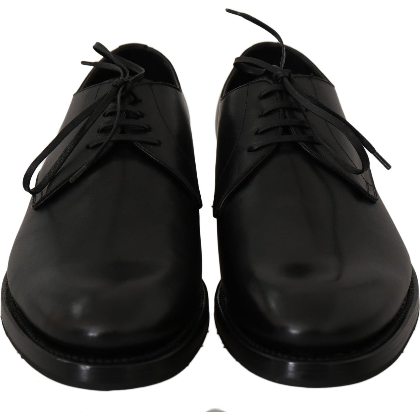 Dolce & Gabbana Elegant Black Leather Derby Dress Shoes Dress Shoes Dolce & Gabbana