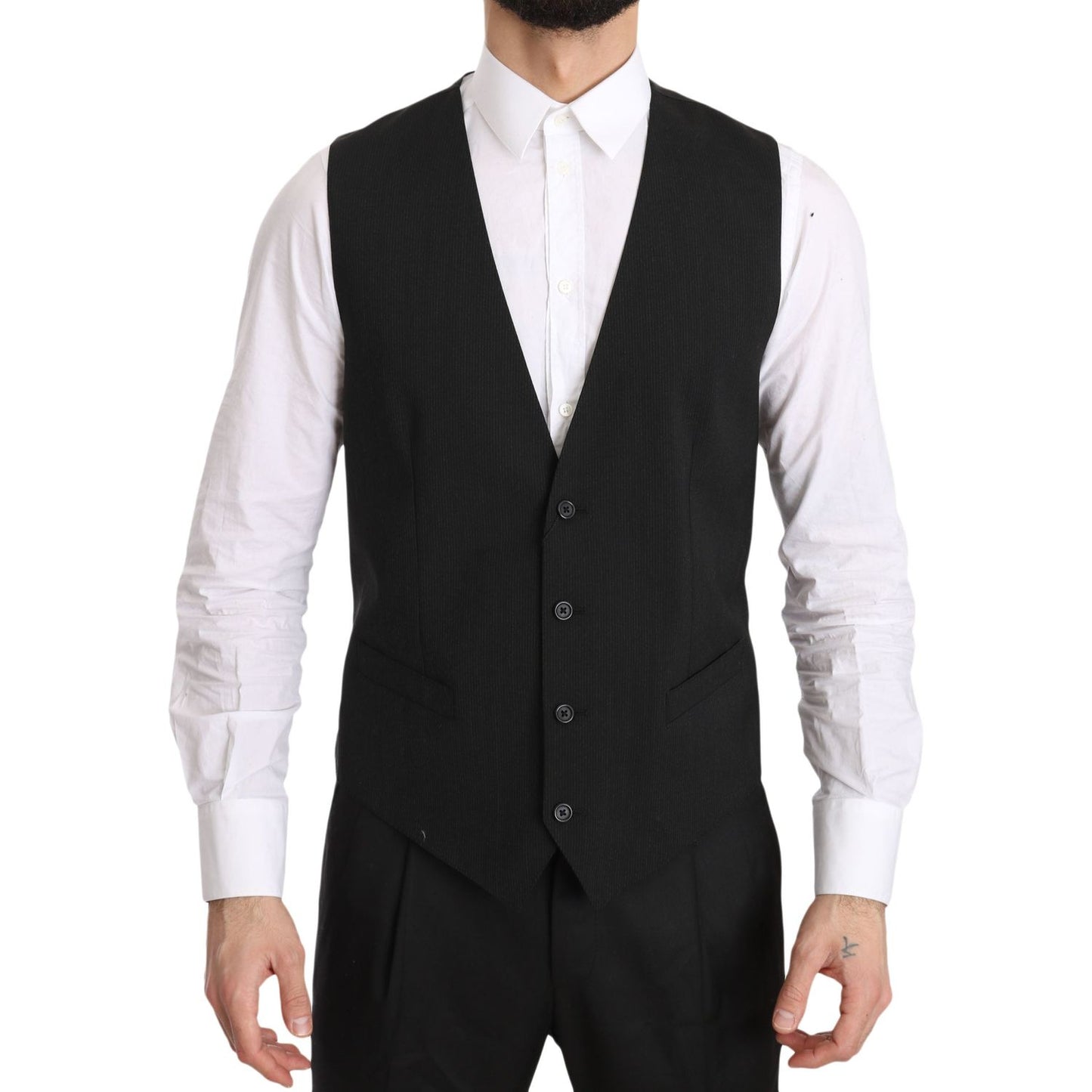 Dolce & Gabbana Elegant Gray Formal Vest - Regular Fit Dolce & Gabbana