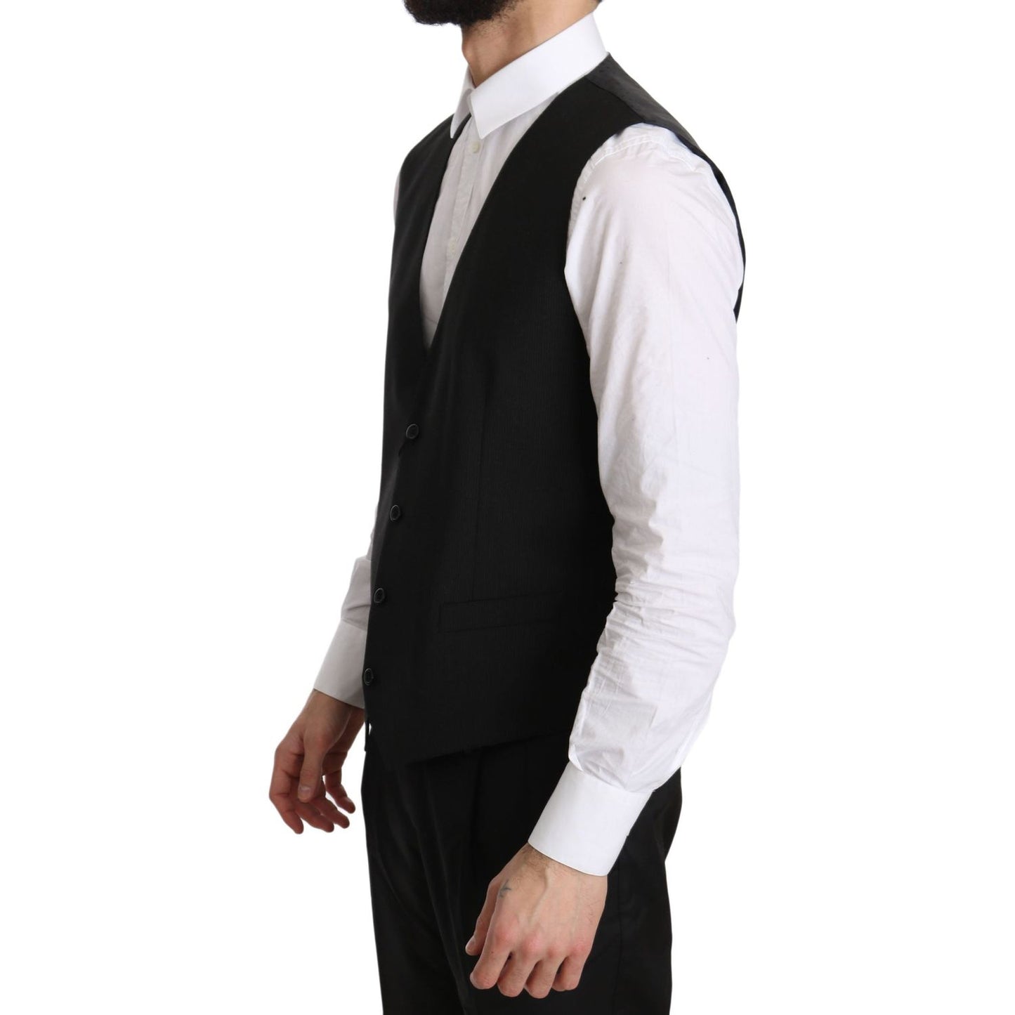 Dolce & Gabbana Elegant Gray Formal Vest - Regular Fit Dolce & Gabbana