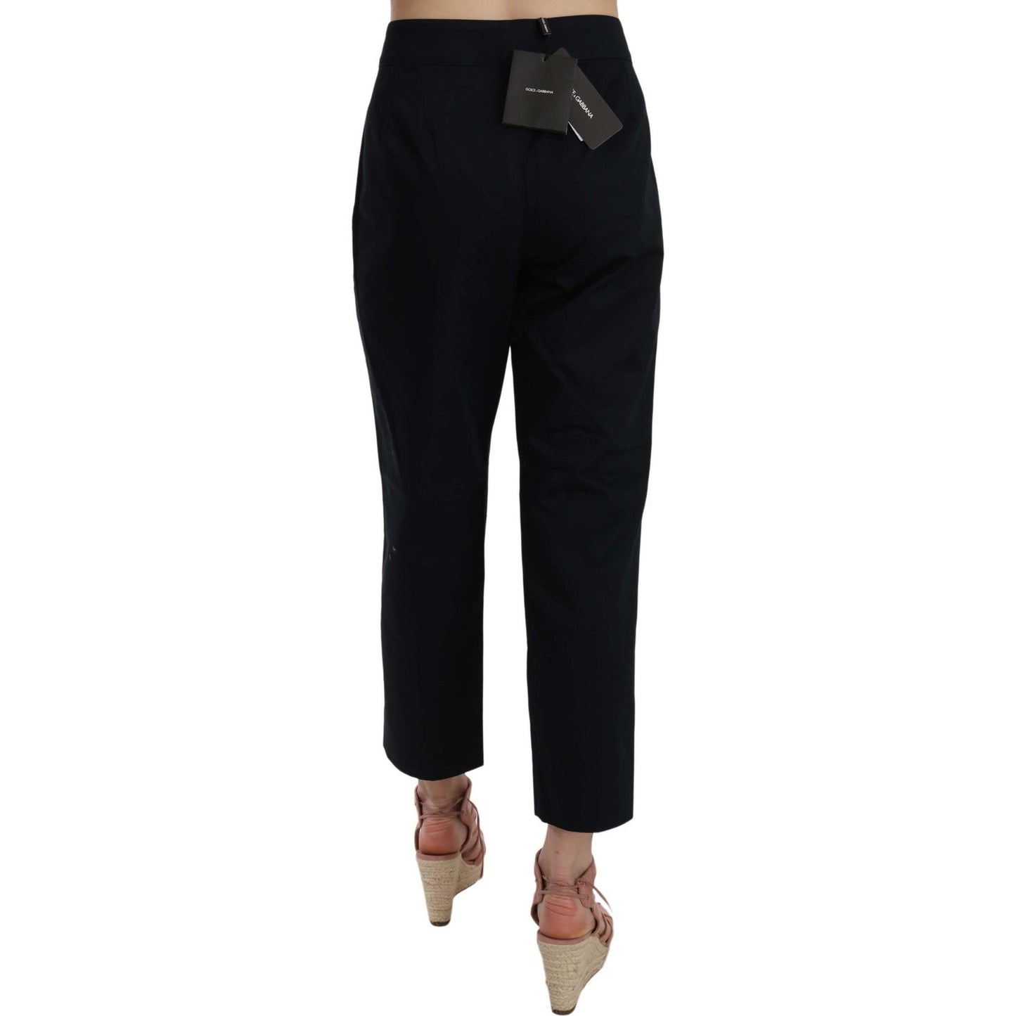 Dolce & Gabbana Chic Black Cotton Trousers Jeans & Pants Dolce & Gabbana