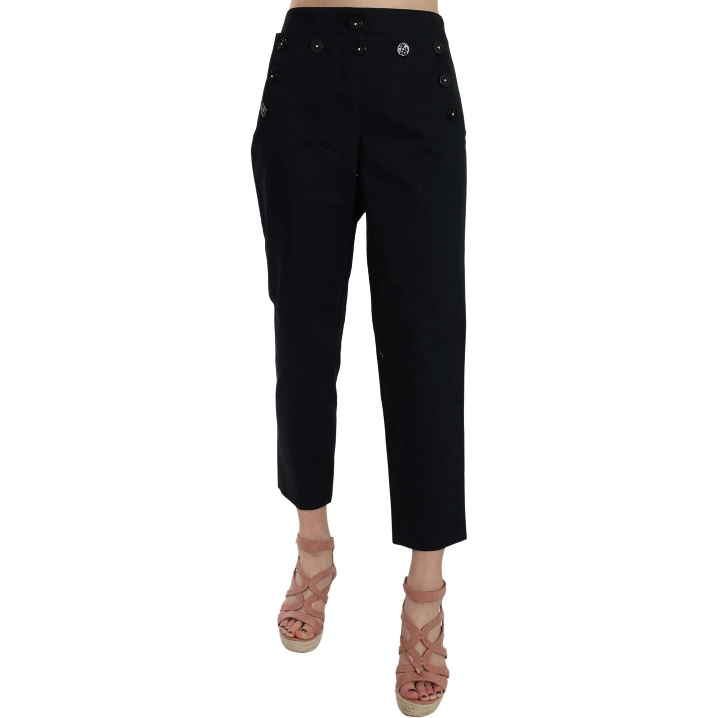 Dolce & Gabbana Chic Black Cotton Trousers Jeans & Pants Dolce & Gabbana