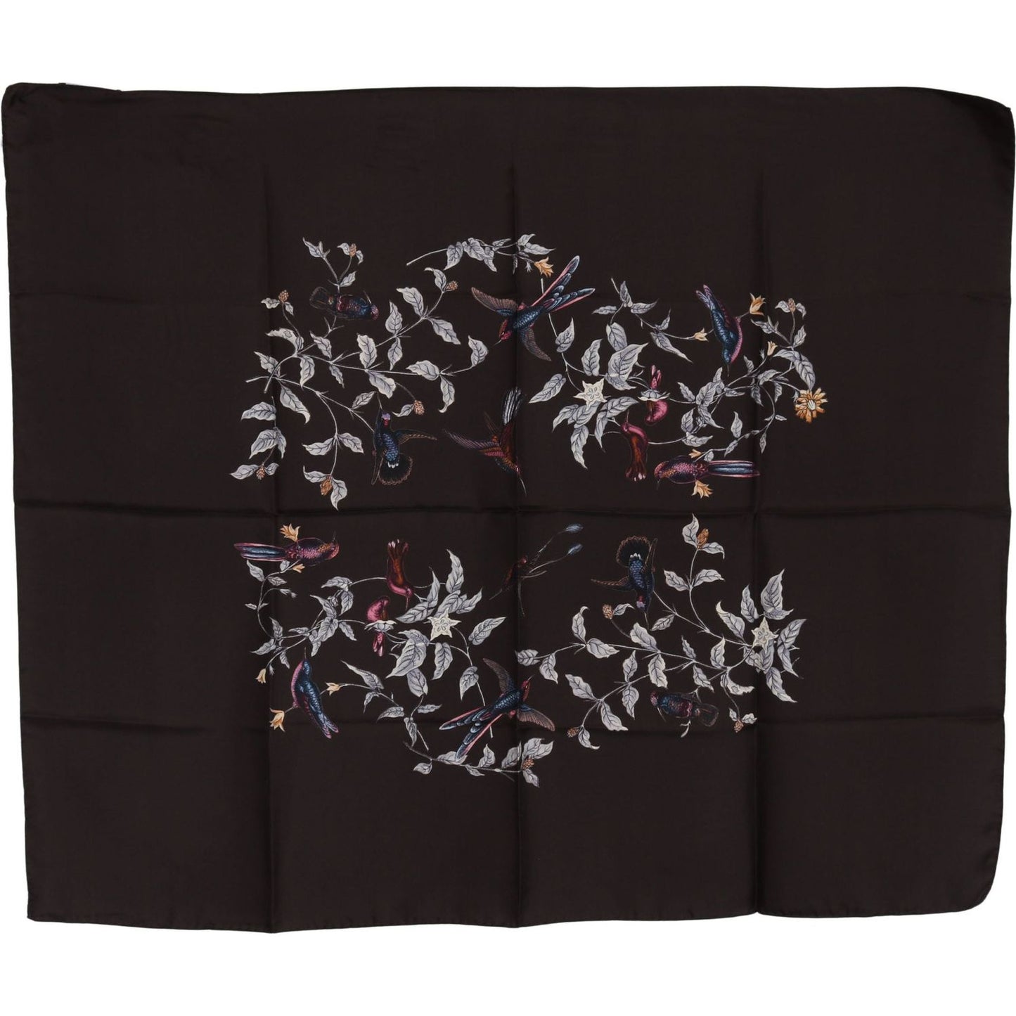 Dolce & Gabbana Elegant Silk Scarf Wrap in Luxe Brown Silk Wrap Shawls Dolce & Gabbana