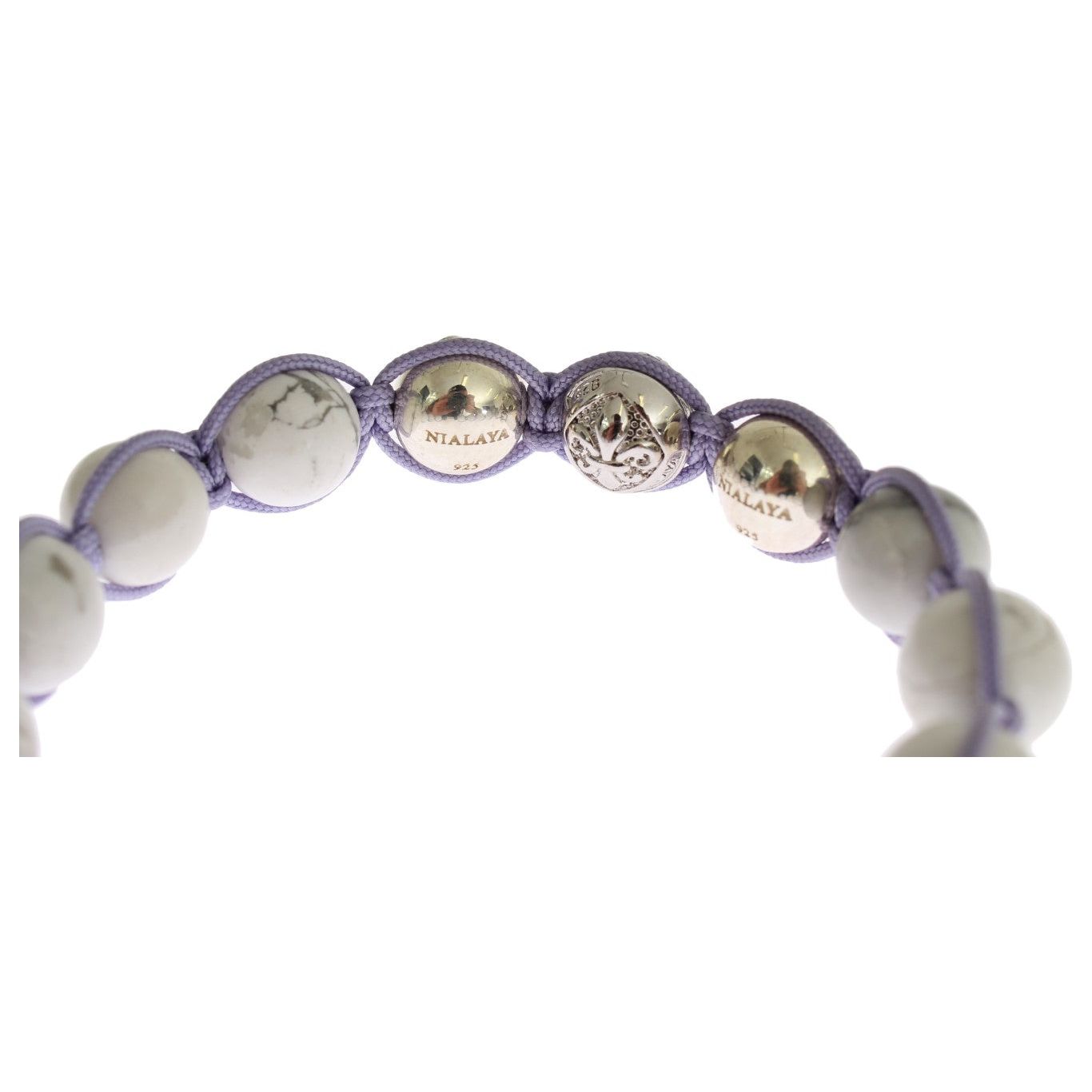 Nialaya Elegant Silver Purple CZ & Howlite Bracelet Bracelet Nialaya