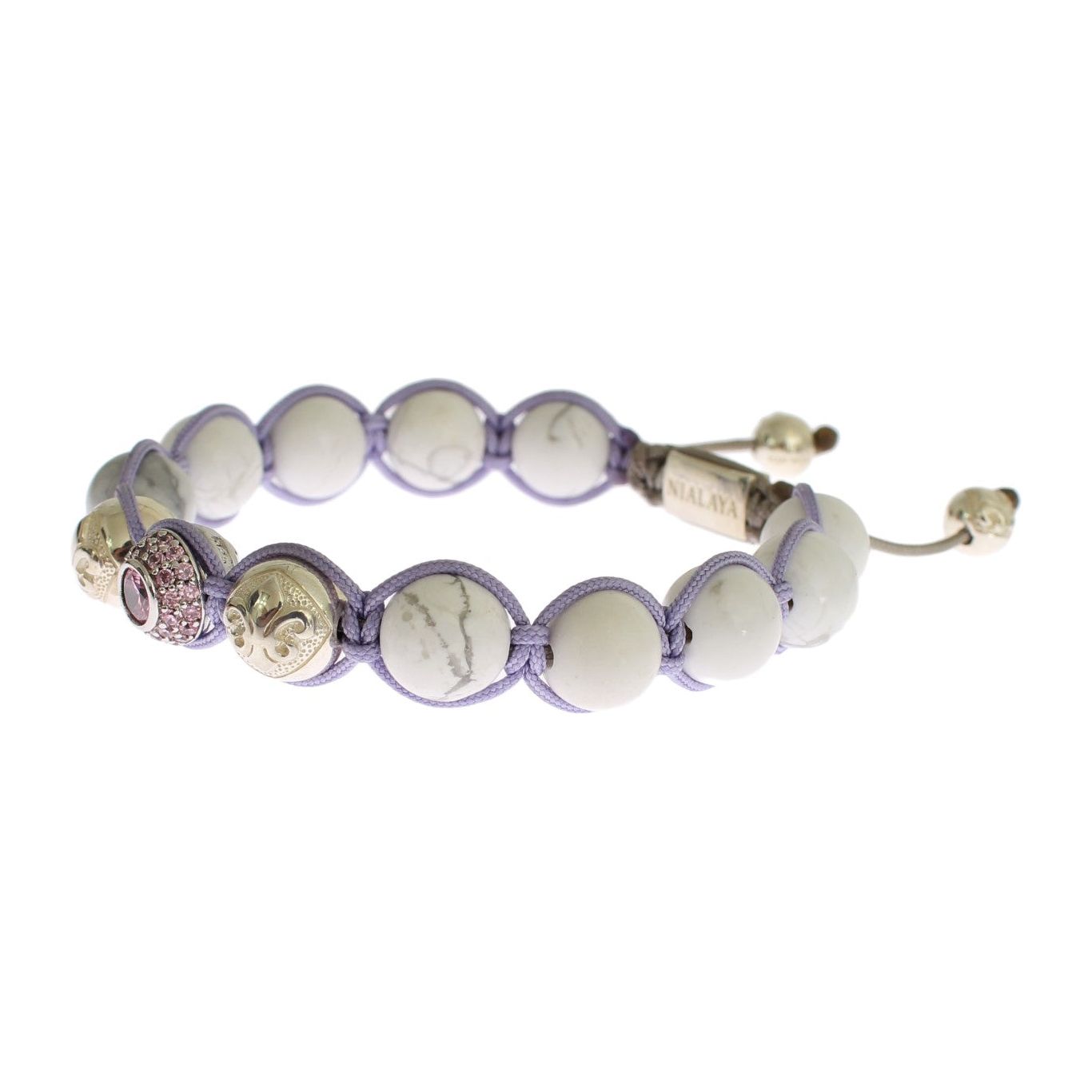 Nialaya Elegant Silver Purple CZ & Howlite Bracelet Bracelet Nialaya