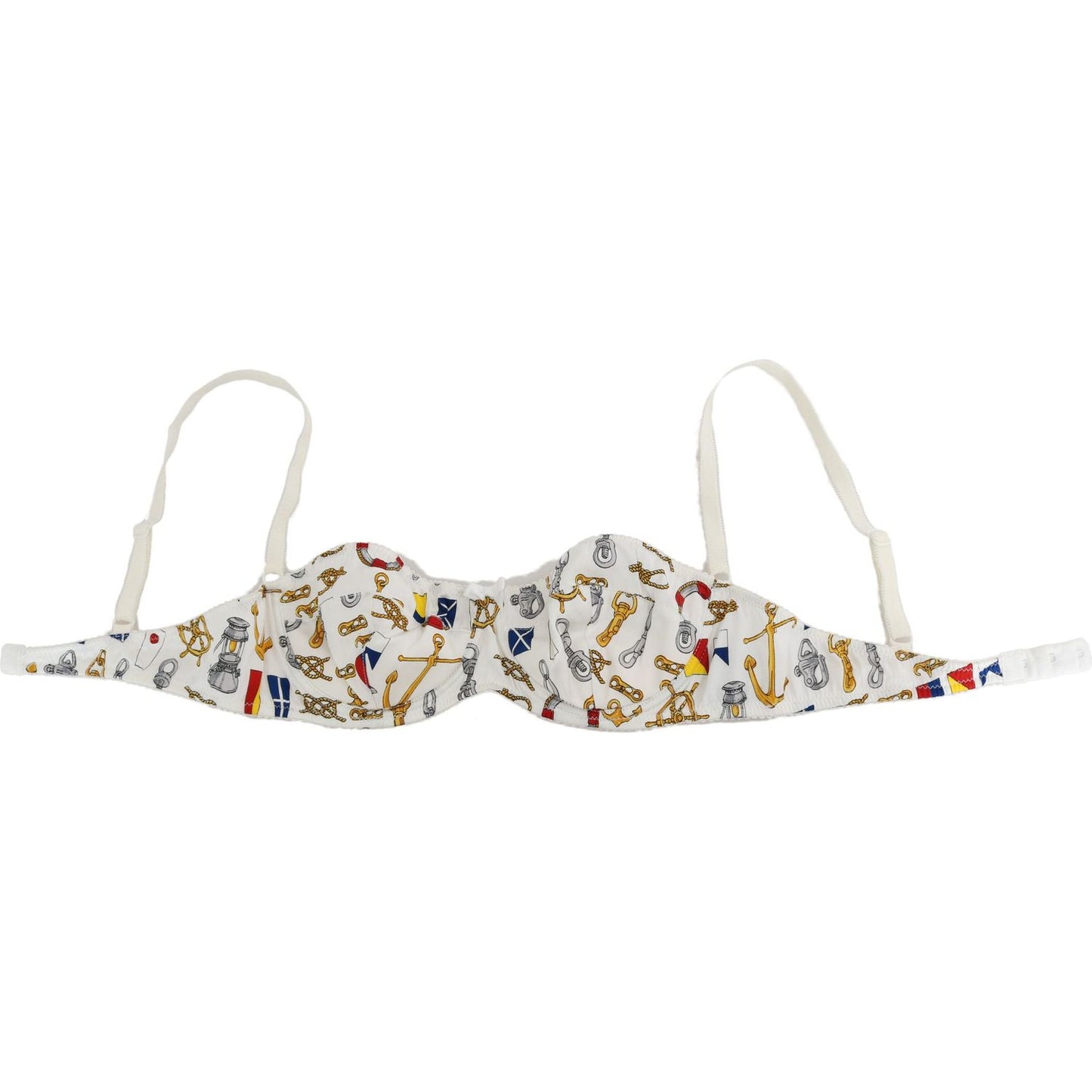 Dolce & Gabbana Elegant White Sailor Print Stretch Bra Dolce & Gabbana