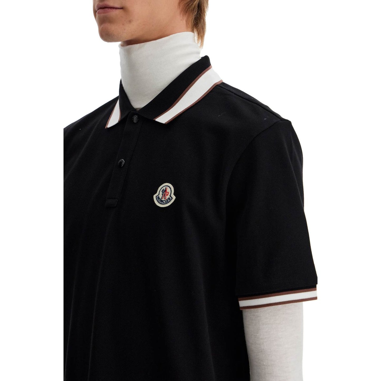 Moncler striped polo shirt with detailed accents Topwear Moncler