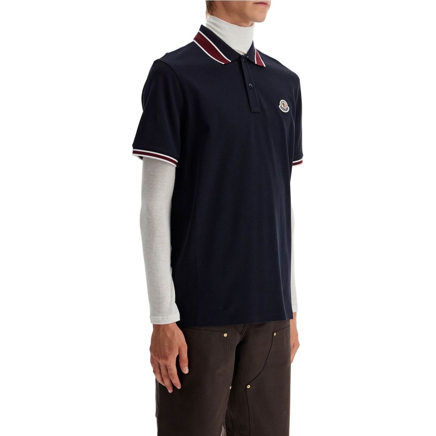 Moncler striped polo shirt with detailed accents Topwear Moncler