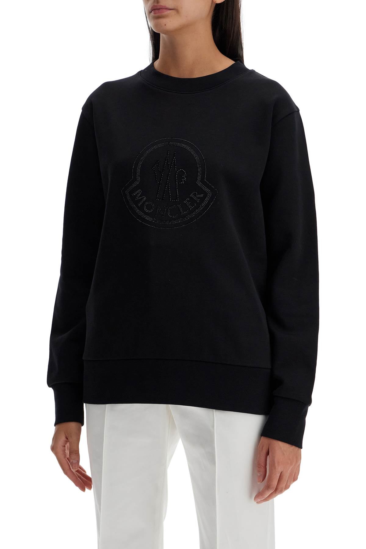 Moncler sweatshirt with rhinestone logo