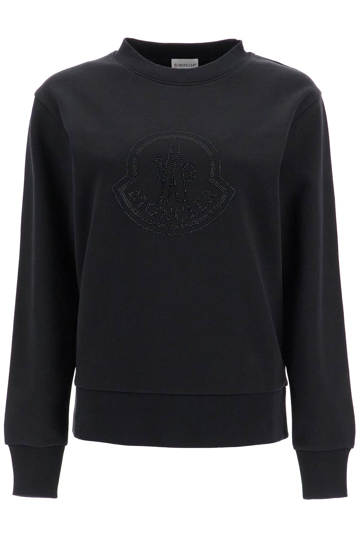 Moncler sweatshirt with rhinestone logo