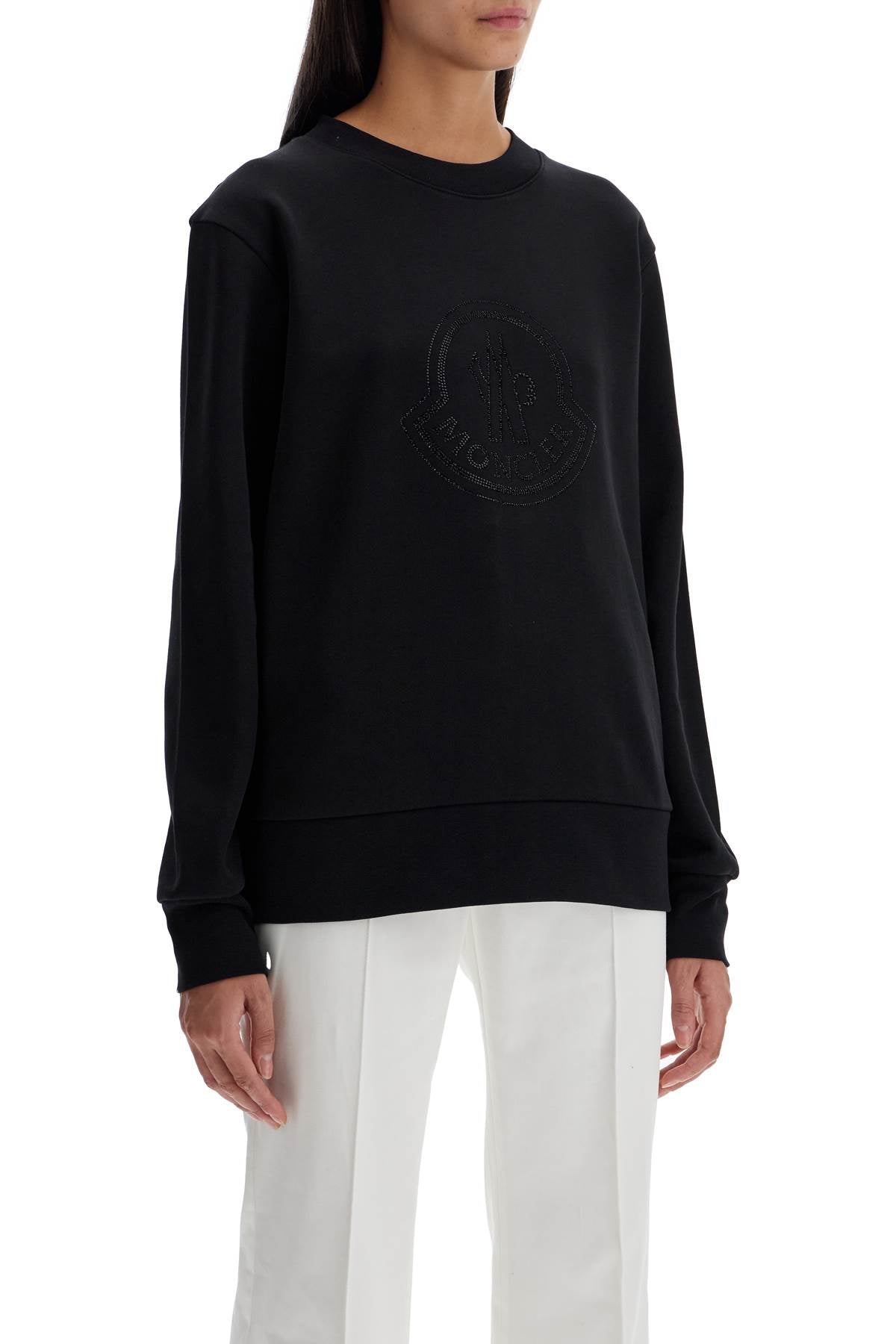 Moncler sweatshirt with rhinestone logo