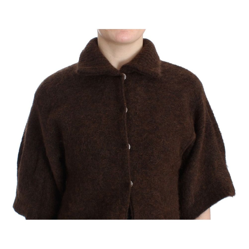 Cavalli Elegant Short Sleeved Brown Cardigan Cavalli