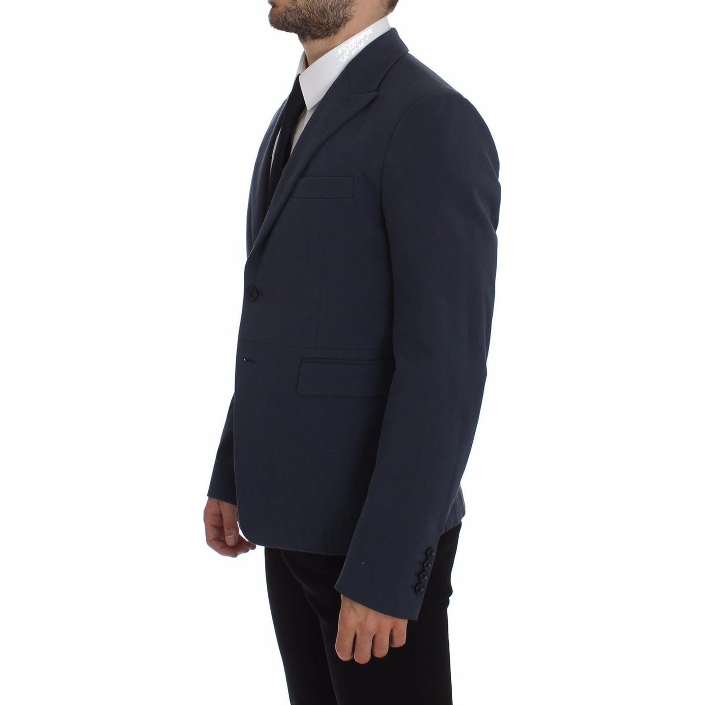 Dolce & Gabbana Elegant Blue Cotton Stretch Blazer Jacket Dolce & Gabbana