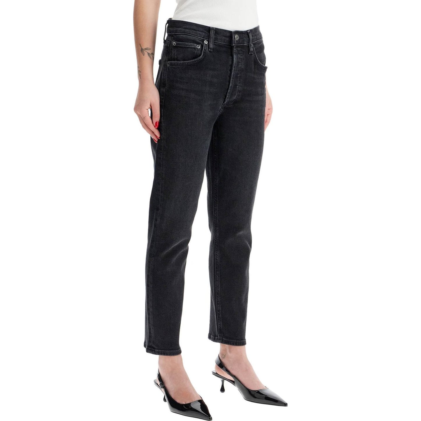 Agolde cropped riley stretch cotton denim jeans Jeans Agolde