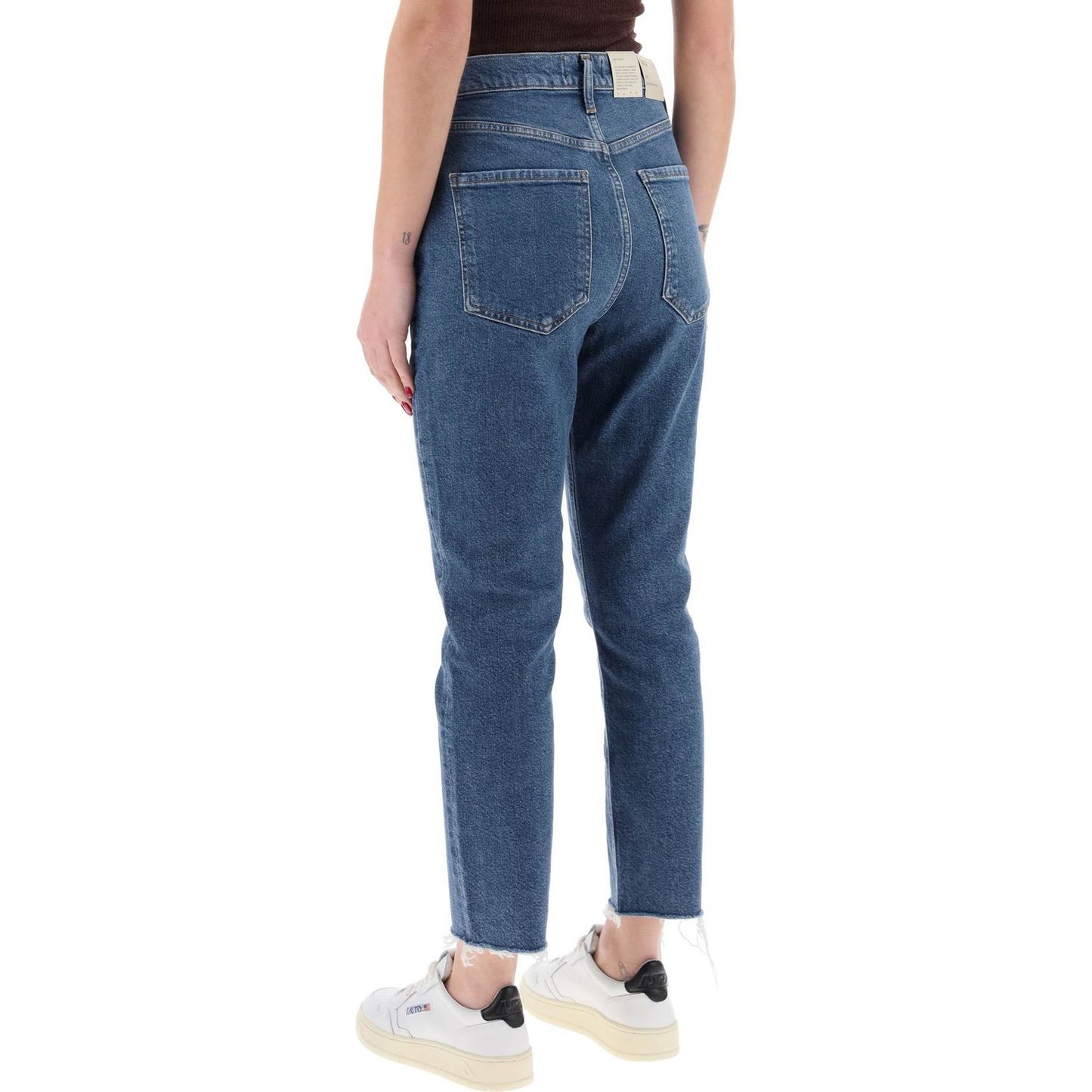 Agolde high-waisted straight cropped jeans in the