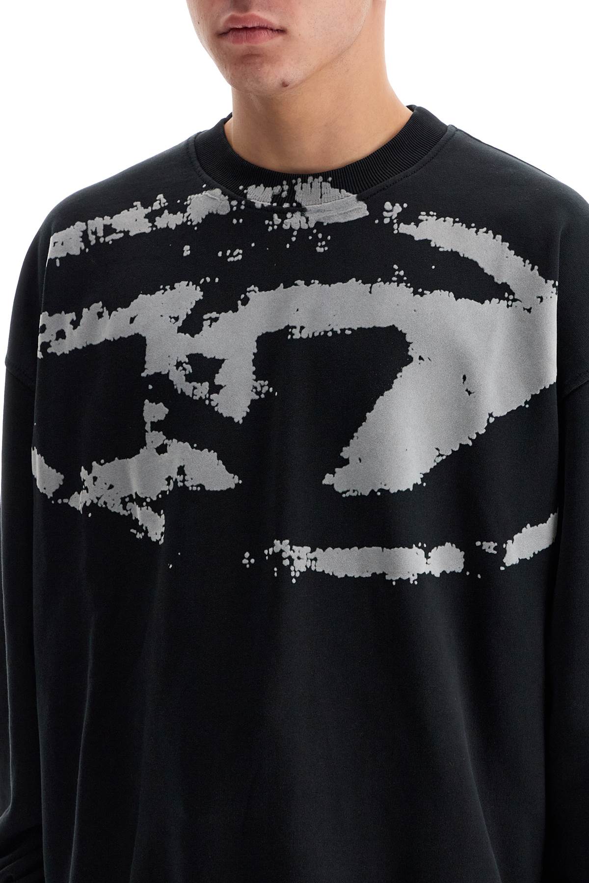 Diesel fleece men sweatshirt black