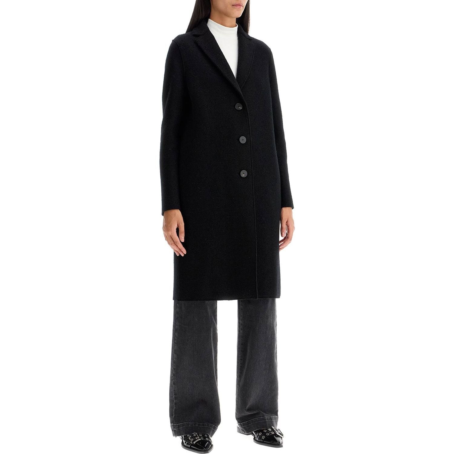 Harris Wharf London single-breasted wool coat in boiled