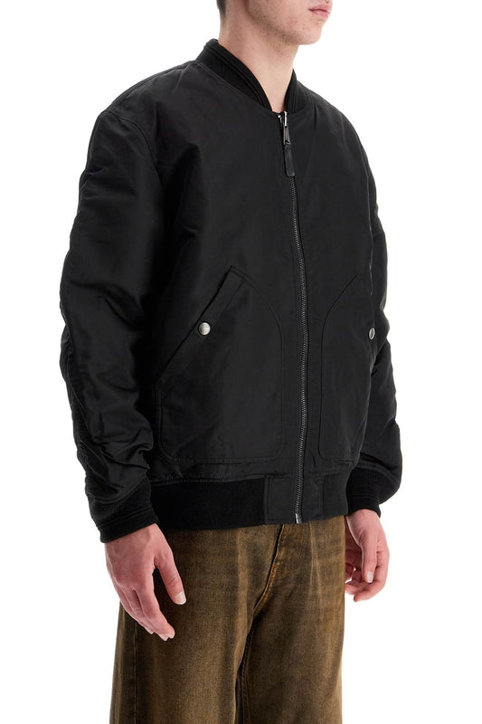 Diesel classic black nylon bomber jacket with zip and side pockets Jackets Diesel