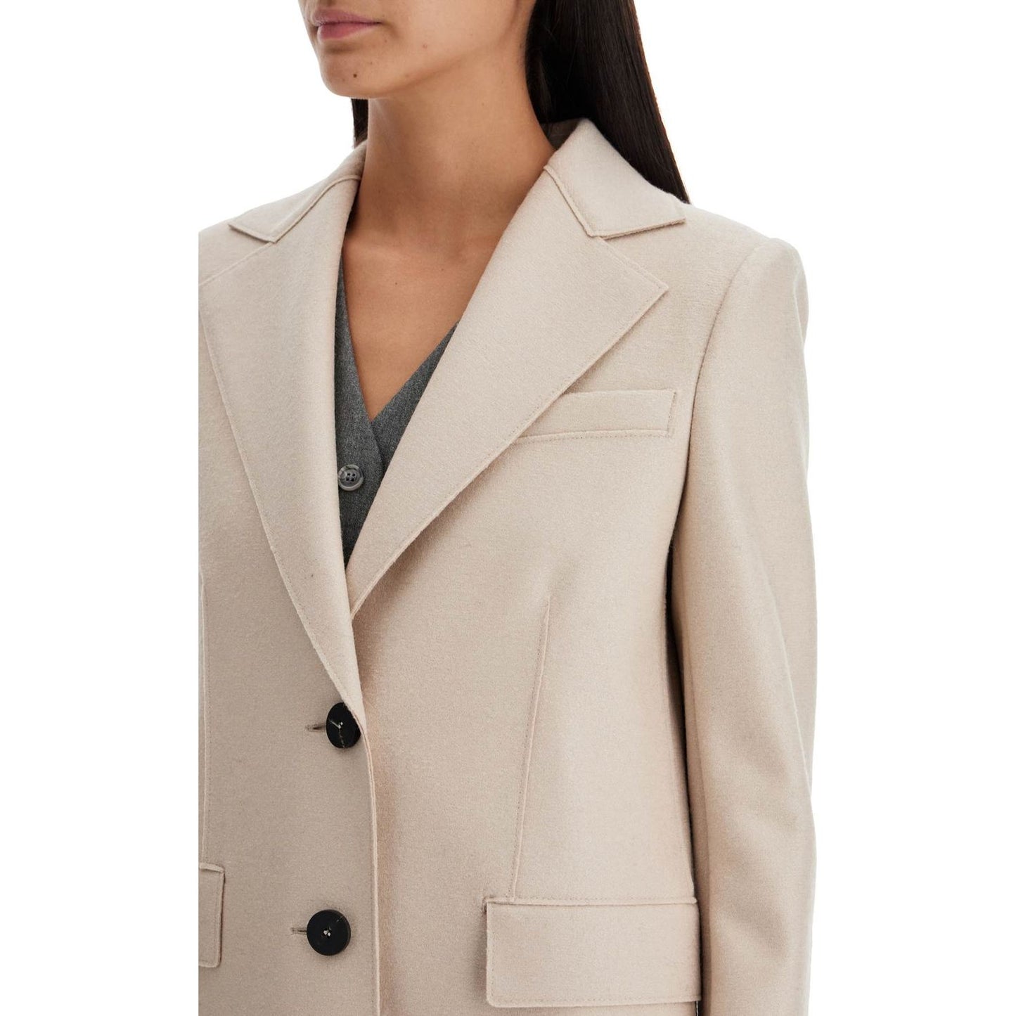 Harris Wharf London single-breasted coat in pressed wool Jackets Harris Wharf London